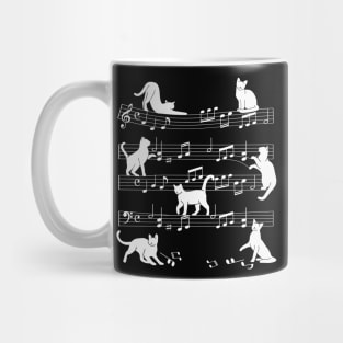 Cat Silhouette Music Sheet Musical Notes Mug